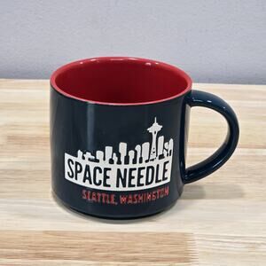 Seattle Washington Skyline Souvenir Coffee Cup Mug Space Needle Teal Red